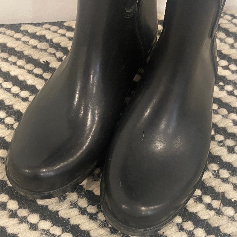 Coach Tristee Waterproof Rain Boots sz. 6 Lace Corset Monogram - Picture 8 of 14
